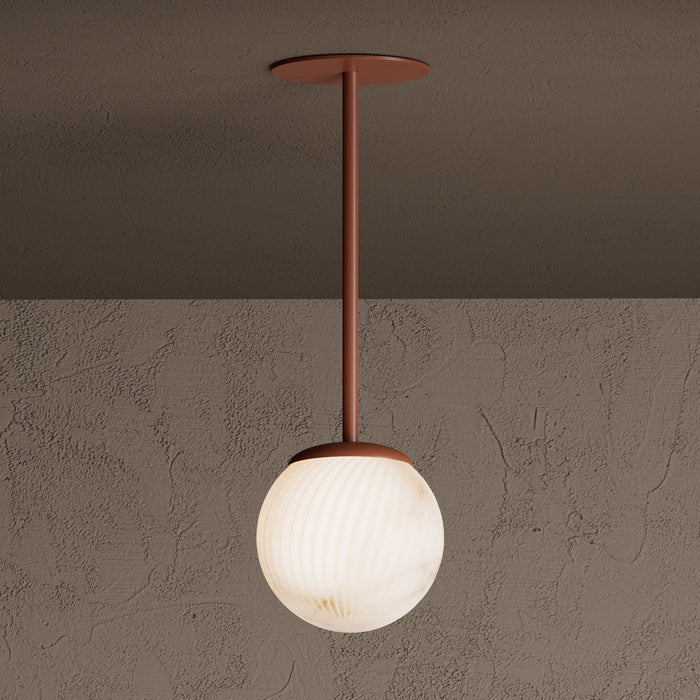 Sira - Single Light Alabaster Swirl Pendant