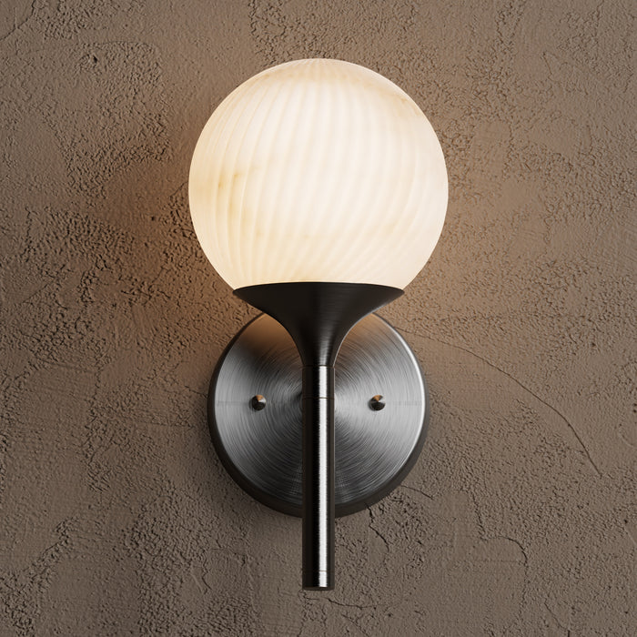 Norquay - Alabaster Swirl Single Light Sconce