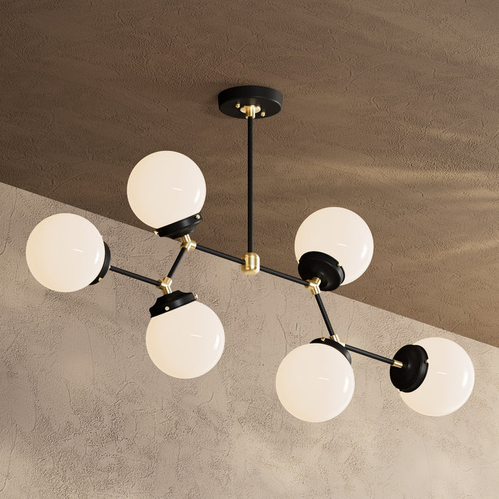 Solingen - 6" Glass Globe 6 Light Chandelier