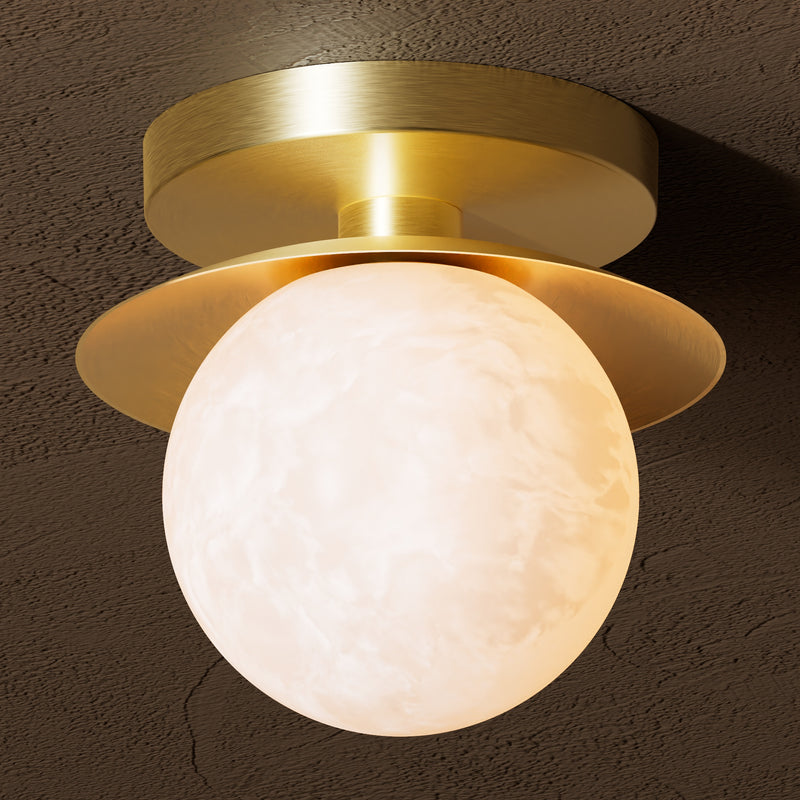 Marietta - Single Light Alabaster Globe Semi Flush