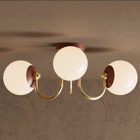 Ontario - Three or Six Light Glass Globe Semi Flush Fixture