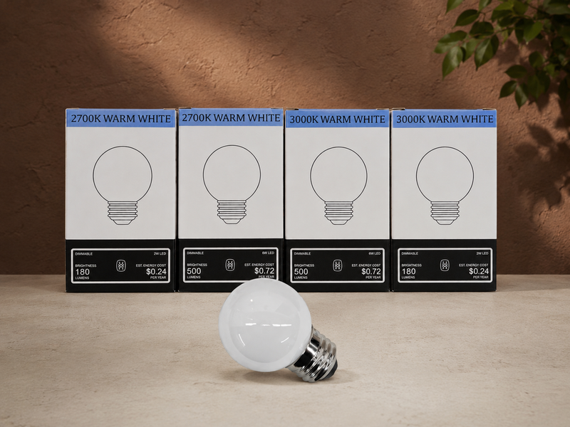 G16.5 Globe LED Bulb - Dimmable - 2700K - 3000K - Warm White