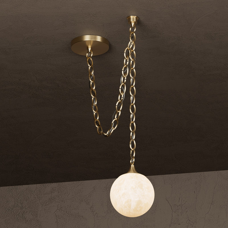 Moraine - 1 Light Alabaster 6" Globe Swag Pendant