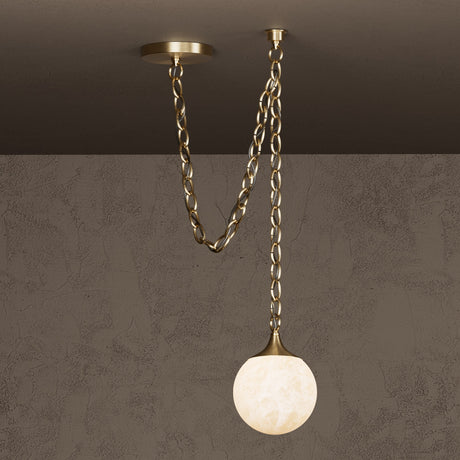 Moraine - 1 Light Alabaster 6" Globe Swag Pendant