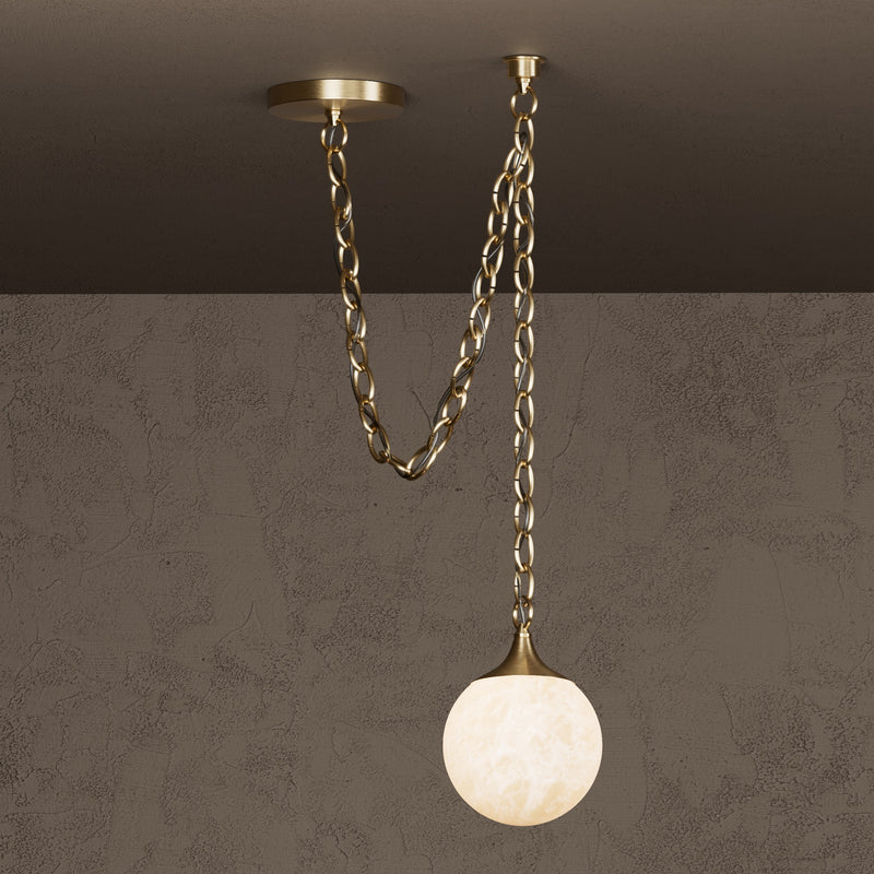 Moraine - 1 Light Alabaster 6" Globe Swag Pendant