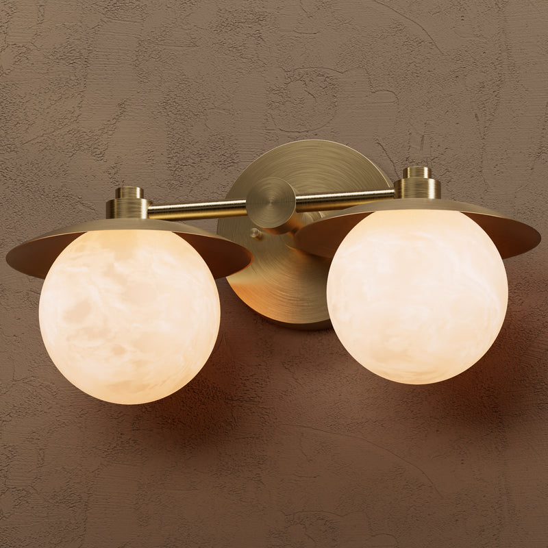 Mableton - Two Light Alabaster Globe Bathroom Vanity