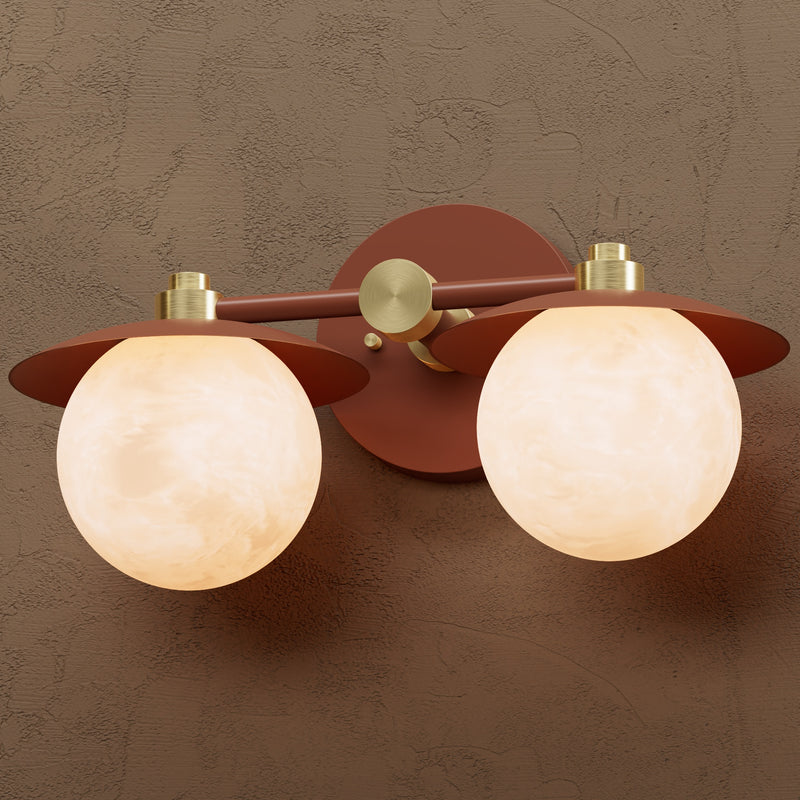 Mableton - Two Light Alabaster Globe Bathroom Vanity