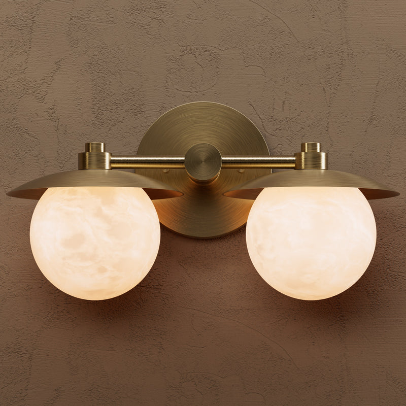 Mableton - Two Light Alabaster Globe Bathroom Vanity
