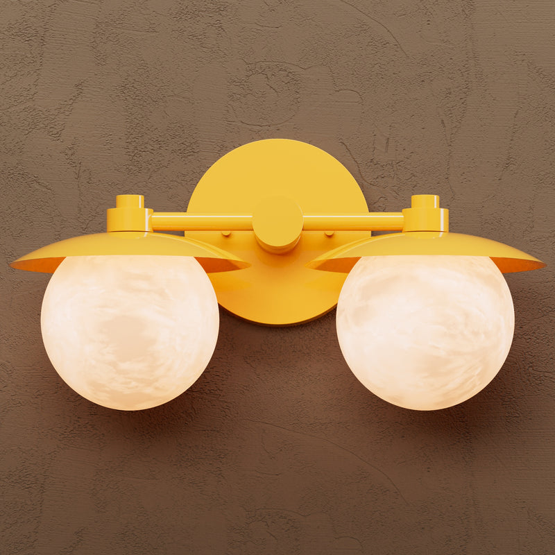 Mableton - Two Light Alabaster Globe Bathroom Vanity