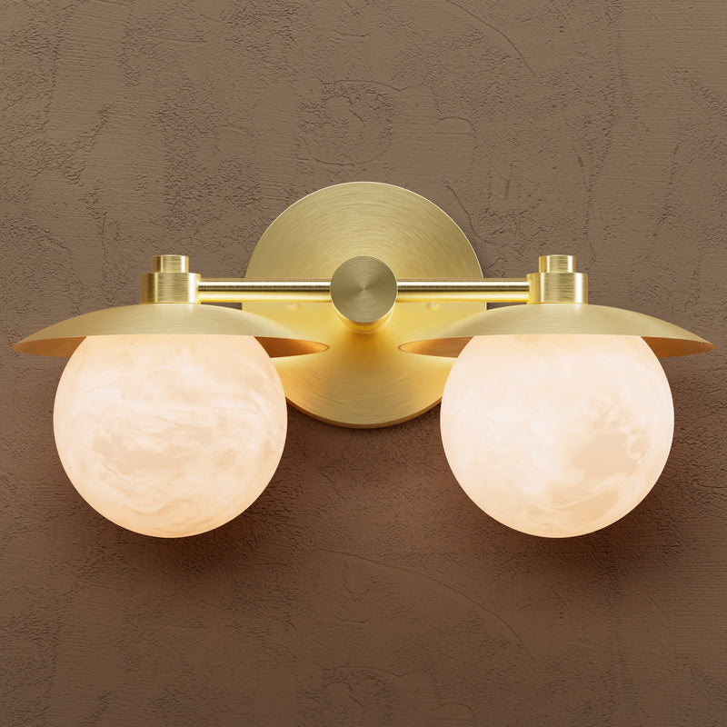 Mableton - Two Light Alabaster Globe Bathroom Vanity