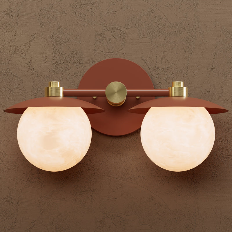 Mableton - Two Light Alabaster Globe Bathroom Vanity
