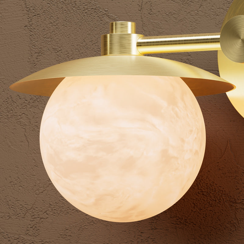 Mableton - Two Light Alabaster Globe Bathroom Vanity