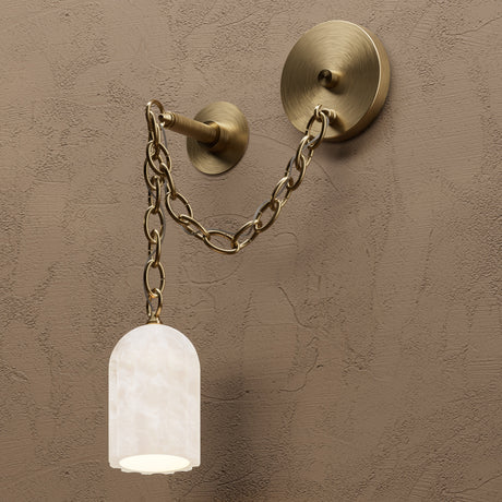 Davos - Single Light Alabaster Swag Sconce
