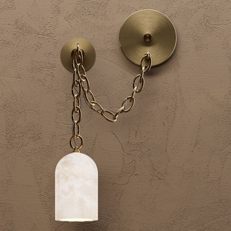 Davos - Single Light Alabaster Swag Sconce