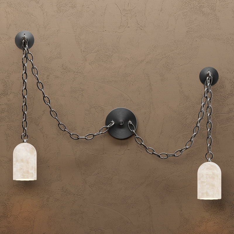 Davos - Two Light Alabaster Swag Sconce