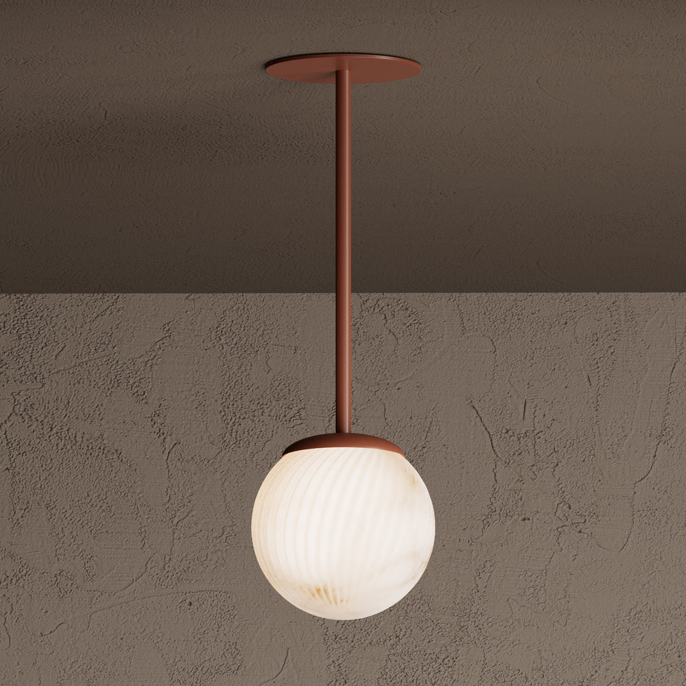 Sira - Single Light Alabaster Swirl Pendant