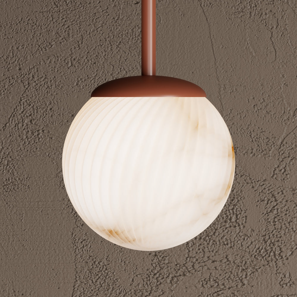 Sira - Single Light Alabaster Swirl Pendant