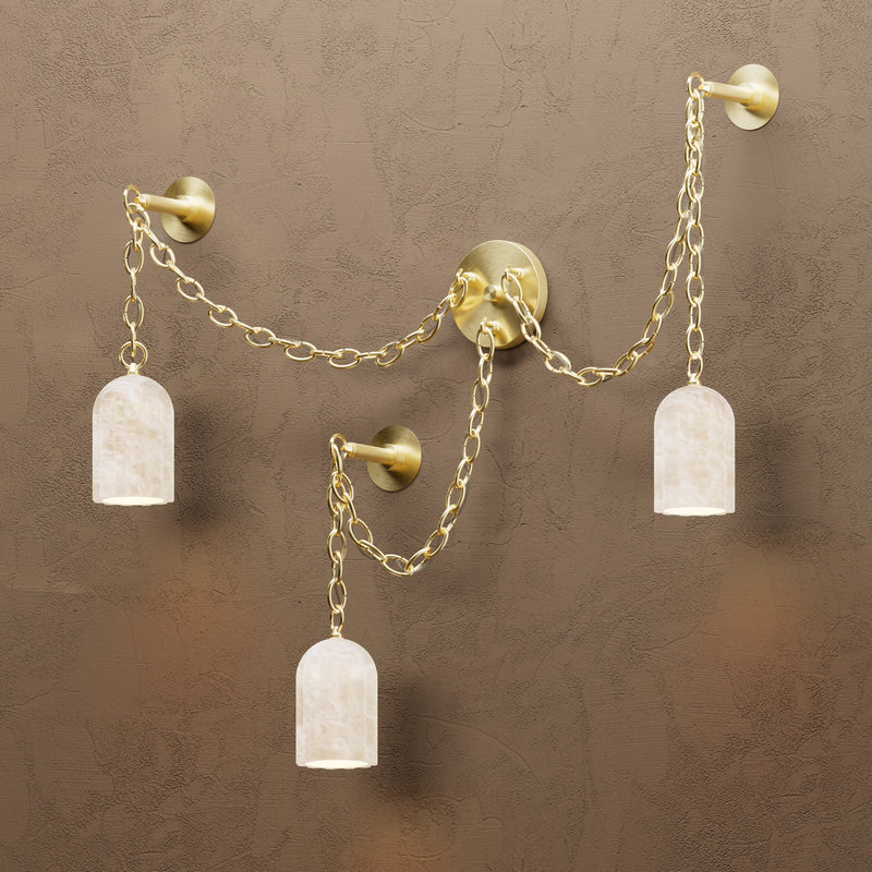 Davos - Three Light Alabaster Swag Sconce