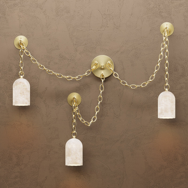 Davos - Three Light Alabaster Swag Sconce