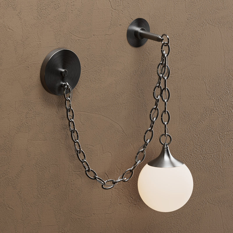 Sauer - Single Light Glass Globe Swag Sconce