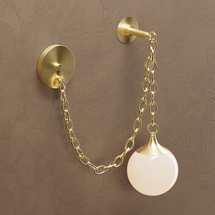 Sauer - Single Light Glass Globe Swag Sconce