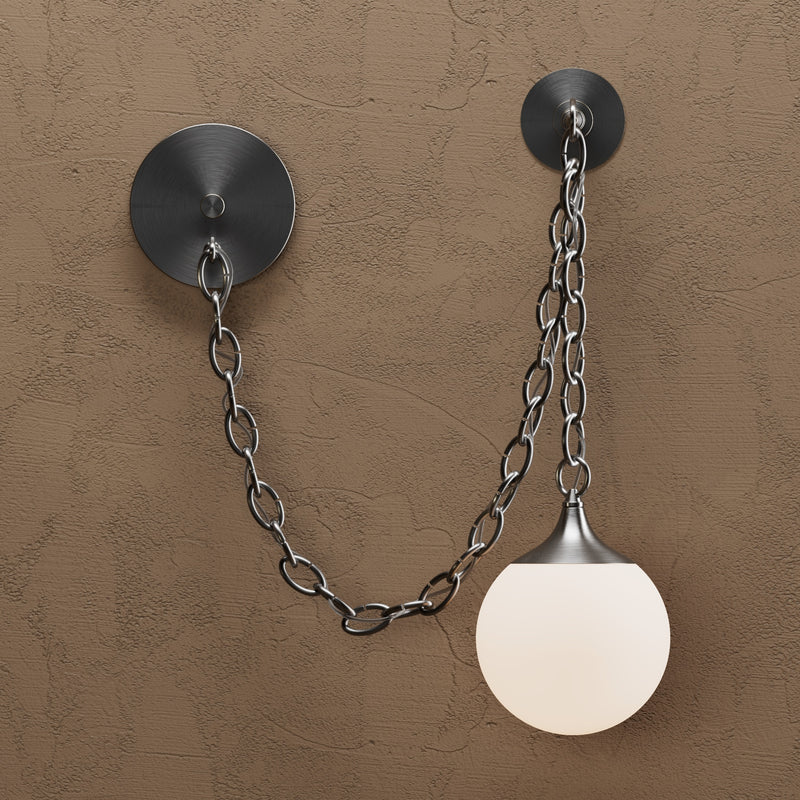 Sauer - Single Light Glass Globe Swag Sconce