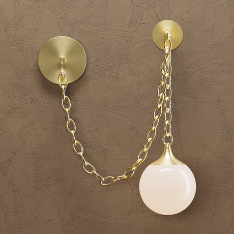 Sauer - Single Light Glass Globe Swag Sconce