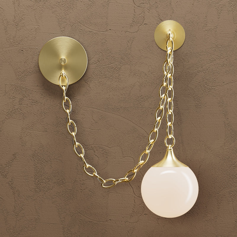 Sauer - Single Light Glass Globe Swag Sconce