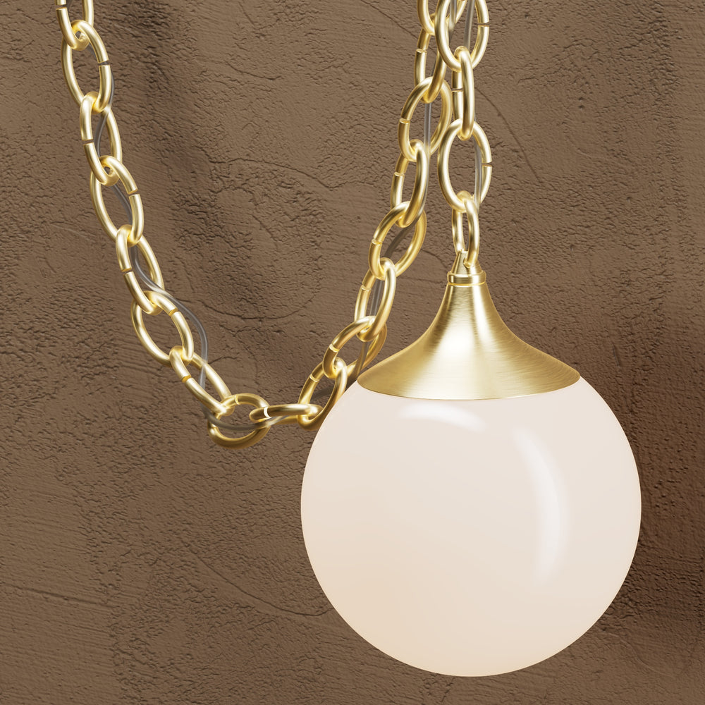 Sauer - Single Light Glass Globe Swag Sconce