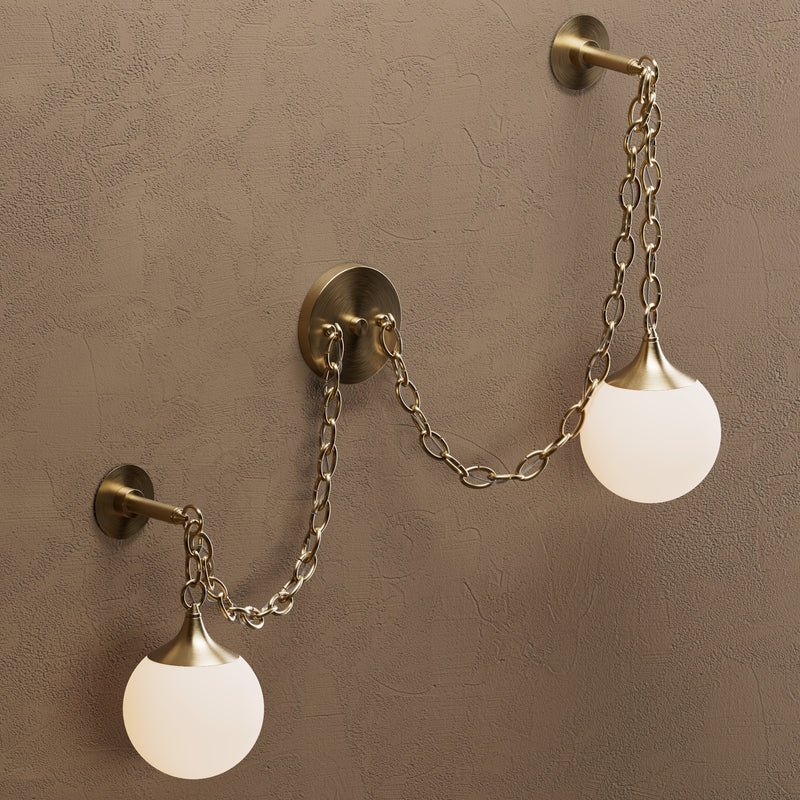 Sauer - Two Light Glass Globe Swag Sconce