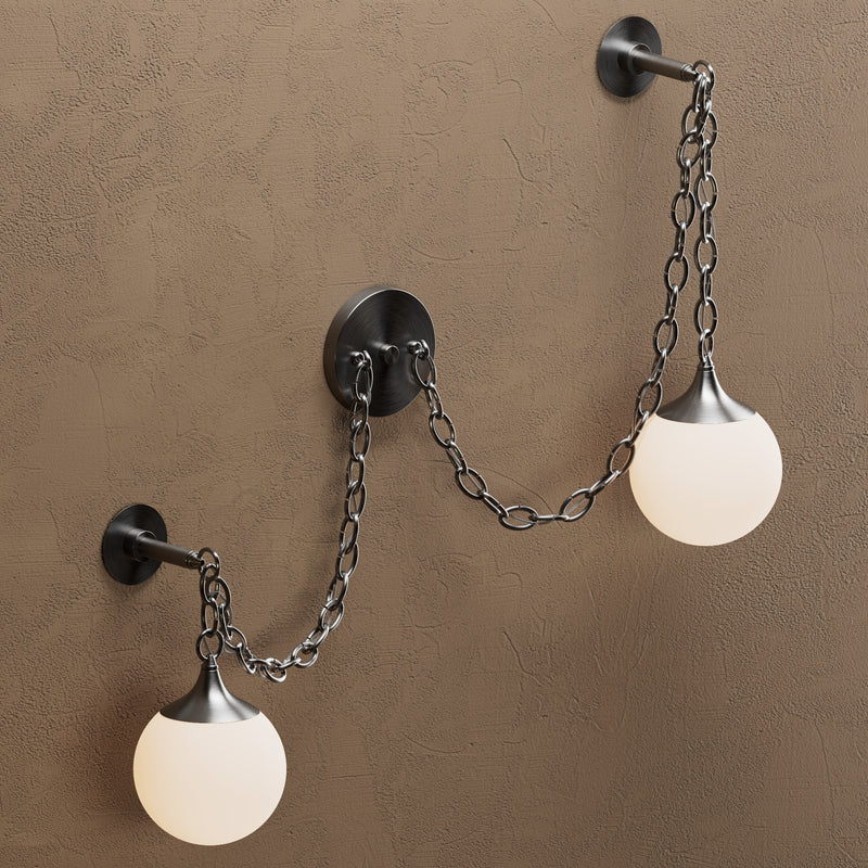 Sauer - Two Light Glass Globe Swag Sconce
