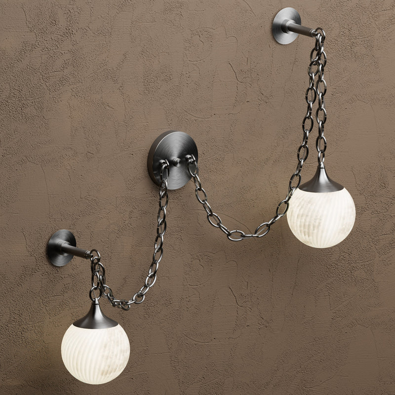 Sylvan - Alabaster Swirl Two Light Swag Sconce