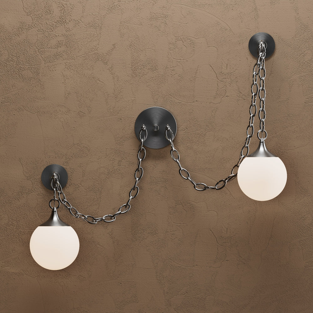 Sauer - Two Light Glass Globe Swag Sconce