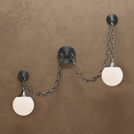 Sauer - Two Light Glass Globe Swag Sconce