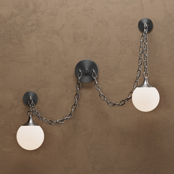 Sauer - Two Light Glass Globe Swag Sconce
