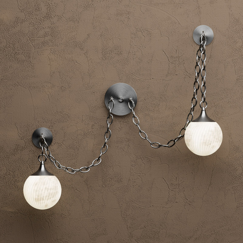 Sylvan - Alabaster Swirl Two Light Swag Sconce