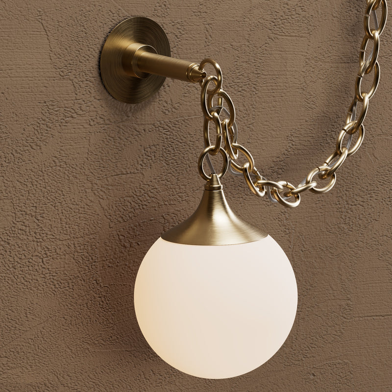 Sauer - Two Light Glass Globe Swag Sconce