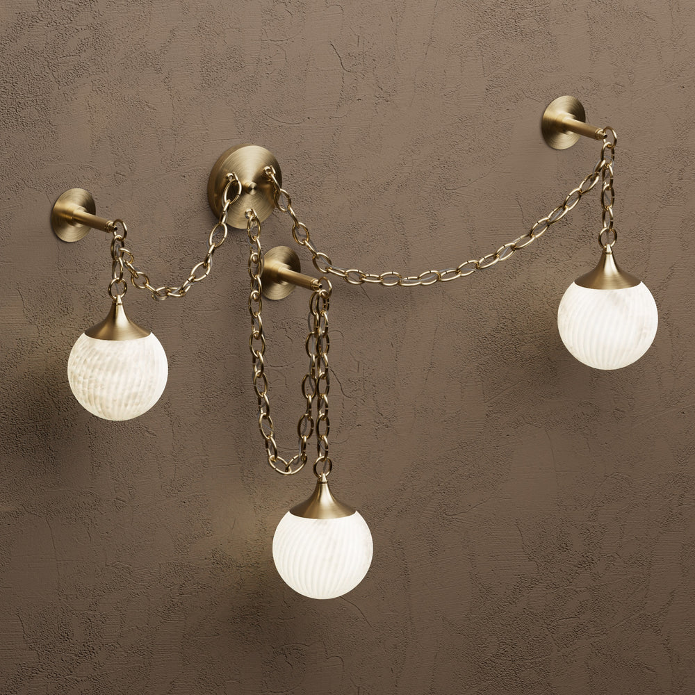 Sylvan - Alabaster Swirl Three Light Swag Sconce