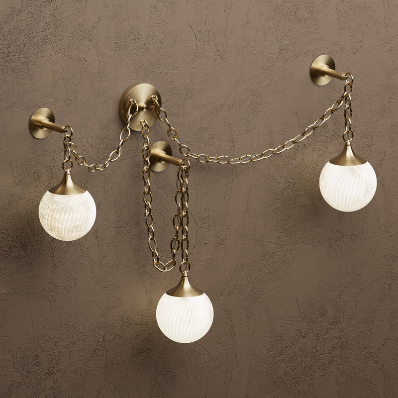 Sylvan - Alabaster Swirl Three Light Swag Sconce