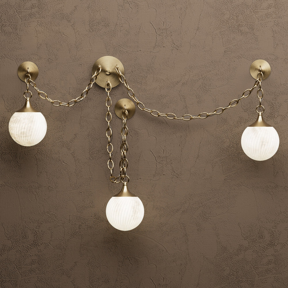 Sylvan - Alabaster Swirl Three Light Swag Sconce