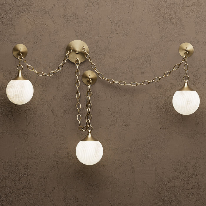 Sylvan - Alabaster Swirl Three Light Swag Sconce