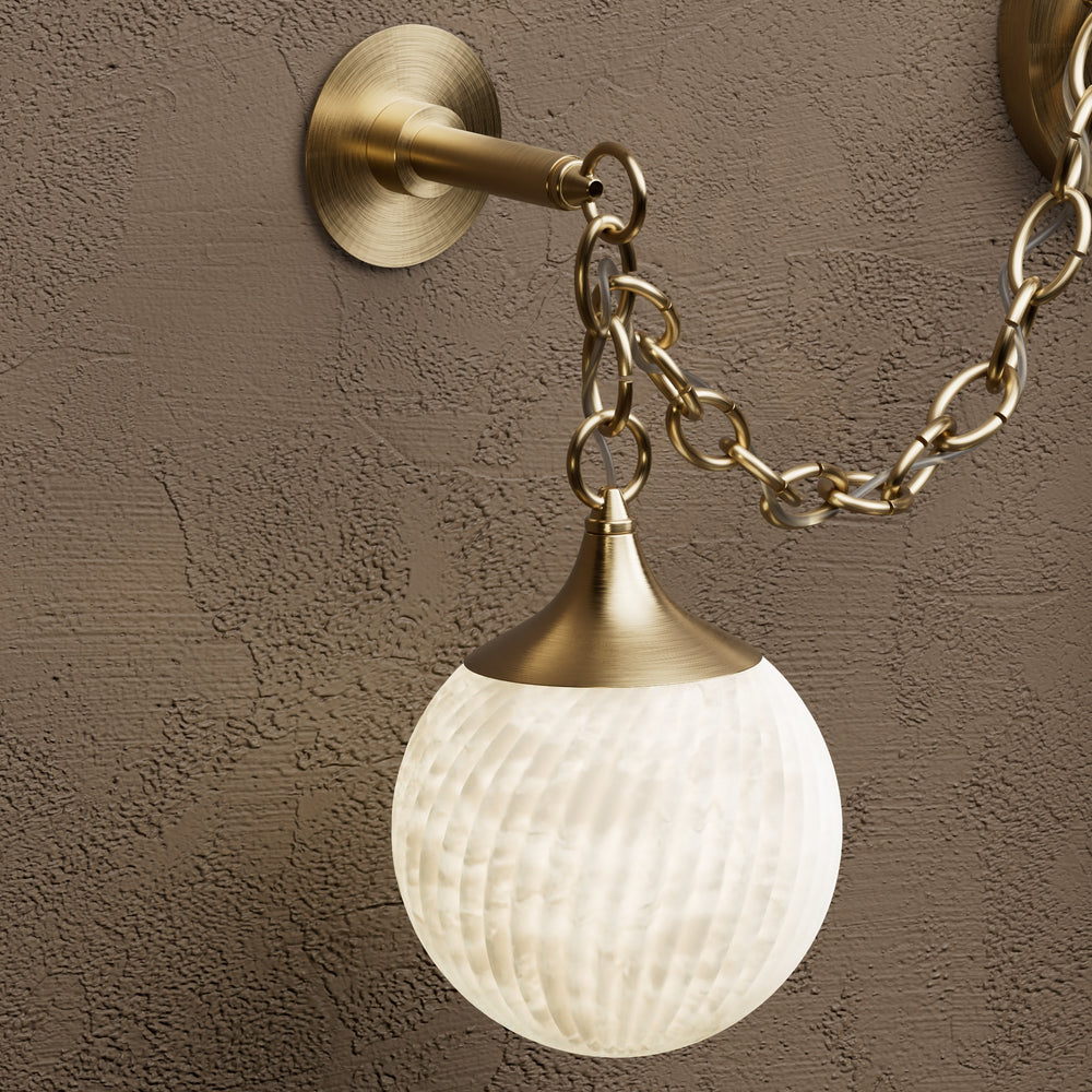 Sylvan - Alabaster Swirl Three Light Swag Sconce