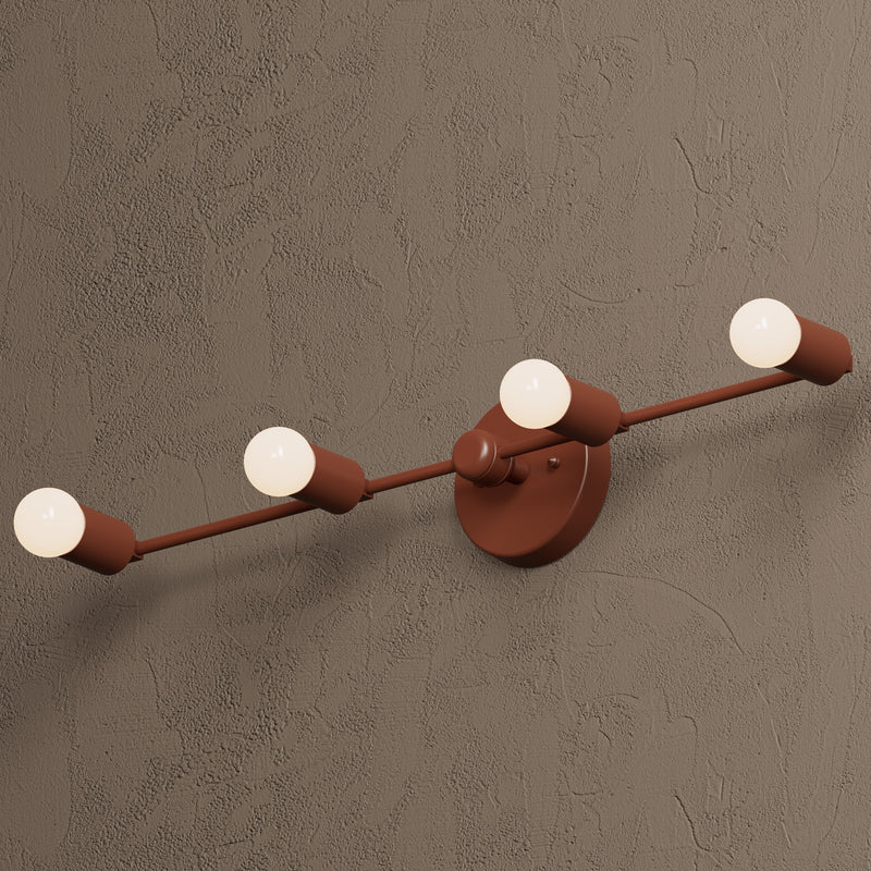 Geneva - Four Light Bathroom Vanity - Terra Red - Wall Sconce - Custom Lighting By Velora