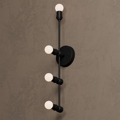 Inverness - Four Light Bathroom Surface Mount - Matte Black - Wall Sconce - Custom Lighting By Velora