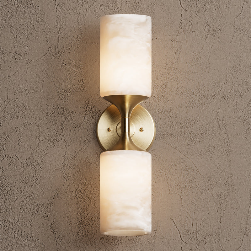 Richmond - Alabaster 2 Light Sconce - Wall Sconce - Custom Lighting By Velora