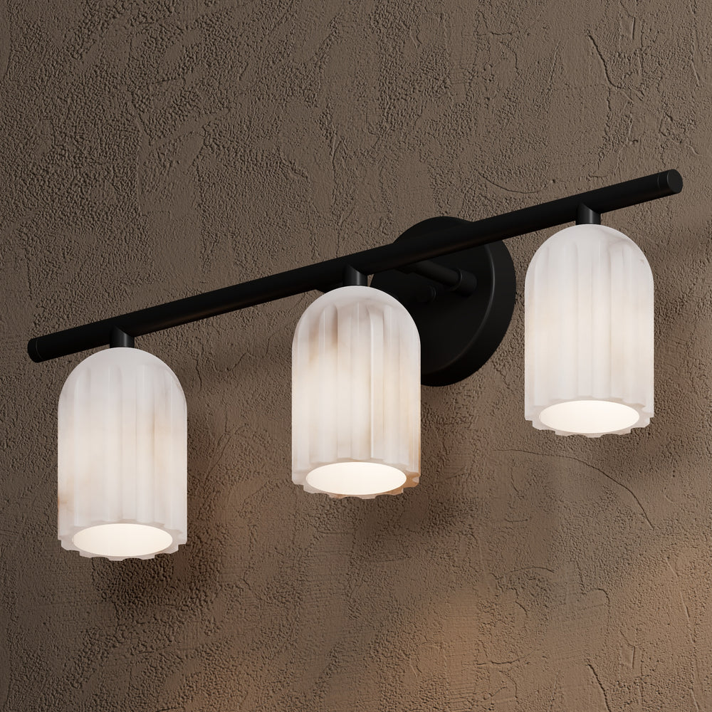 Althea - Alabaster 3 Light Vanity Sconce