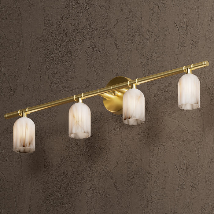 Manhattan - Alabaster 4 Light Vanity Sconce