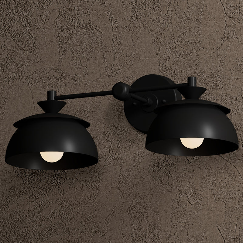 Manila - Two Light Bathroom Vanity - Matte Black - Wall Light Fixtures - Custom Lighting By Velora