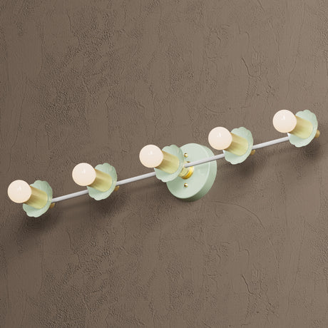 Myers - Five Light Bathroom Vanity - Mint Green - Wall Sconce - Custom Lighting By Velora