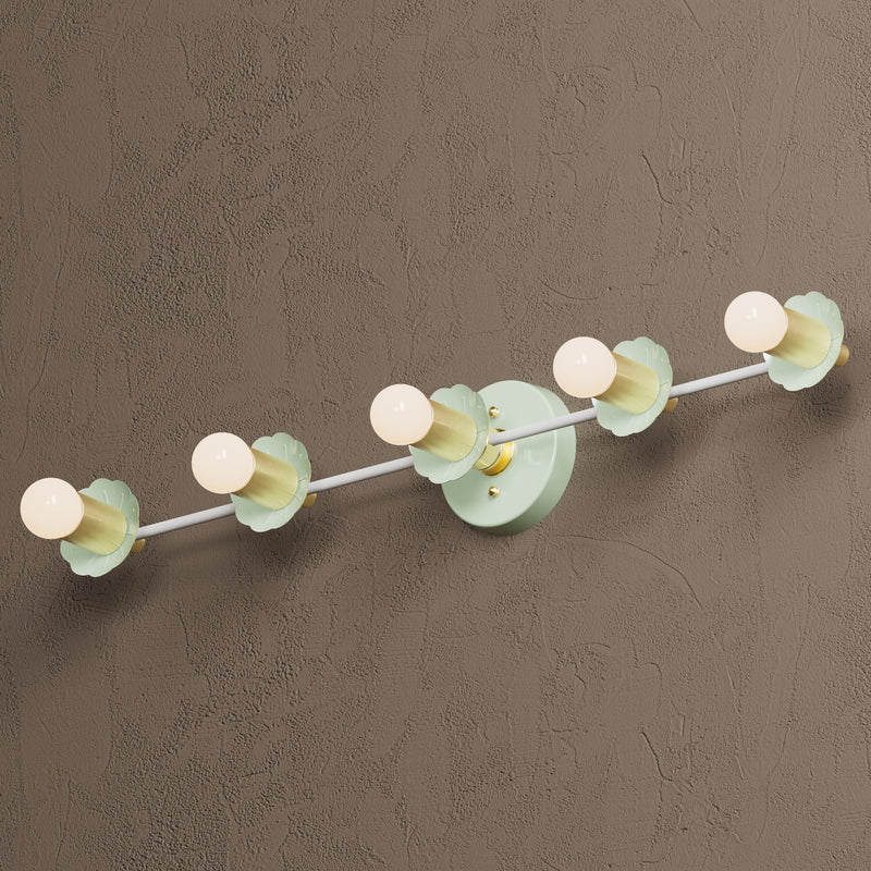 Myers - Five Light Bathroom Vanity - Mint Green - Wall Sconce - Custom Lighting By Velora